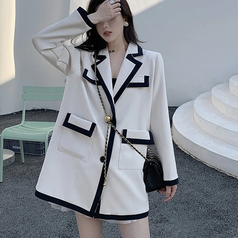 

Suit coat women's 2020 new French autumn loose casual solid color net red small suit top medium length