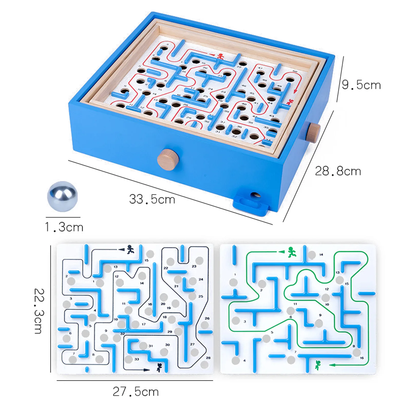 

Wooden 3D Magnetic Ball Maze Puzzle Toy Wood Case Box Fun Brain Hand Game Challenge Balance Educational Toys For Children Adult