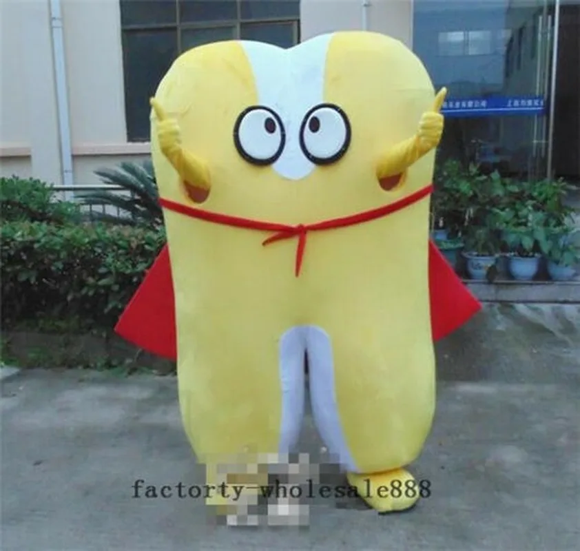 

2019 Hot Dental Care Tooth Mascot Costume Cosplay Birthday Adults Fancy Dress us Apparel Cartoon Character Birthday Clothes Gift