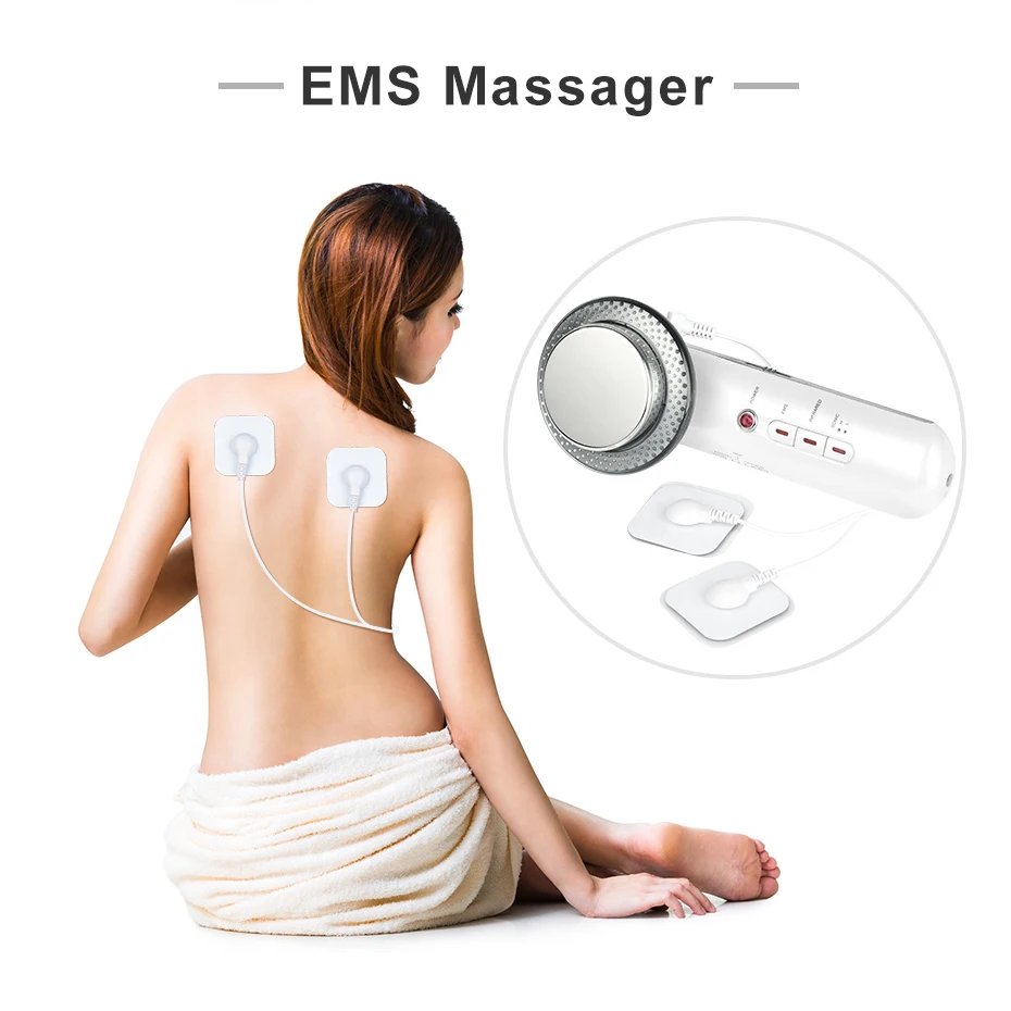

3 in 1 Anti Cellulite Ultrasound Cavitation Machine Losing Weight EMS Body Massager Fat Burn Cream Gel For Belly Slimming Set