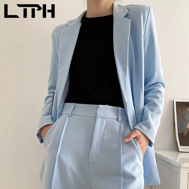LTPH Oficina dama traje de 3 piezas de las mujeres trajes chaqueta holgada de cintura alta Pantalones cortos shorts chic 2021 trajes de primavera, nuevo,