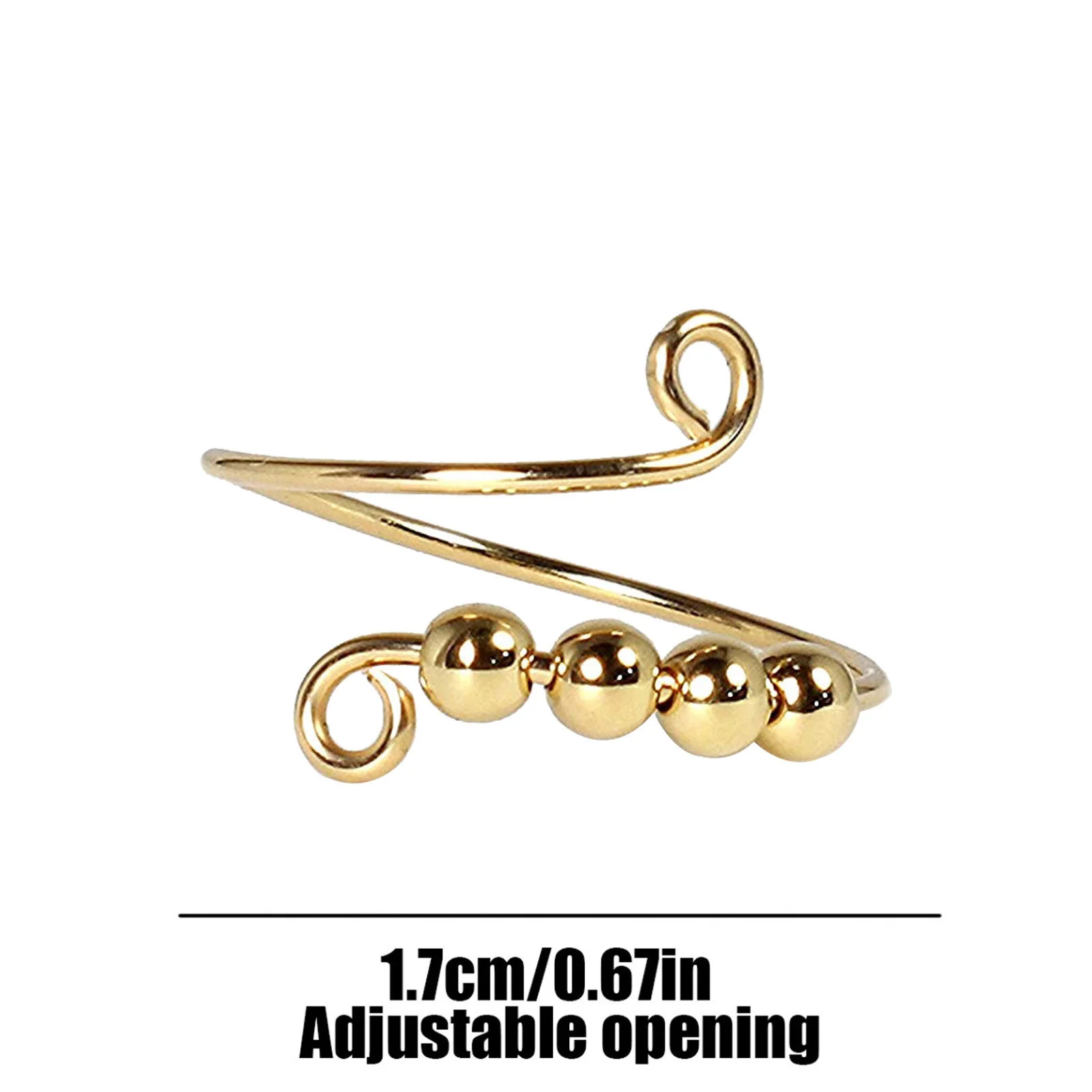 

Anxiety Fidget Ring Bead Spinner Single Coil Spiral Anti Stress Rings Beads Rotate Freely AntiStress Toy For Girl Women