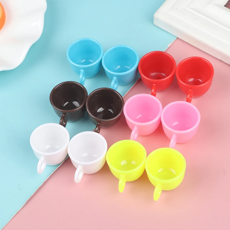 

2 Pcs Mini simulation coffee cup 1/12 Dollhouse plastic tea Drink cup water cup milk cup Model Toy Doll House Decoration