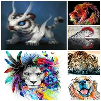 5d diy diamond painting handsome animal cat tiger dog embroidery mosaic stickers home decoration handmade wall stickers art gift
