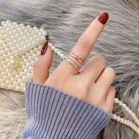 small crowd design multi layer design sense of the ring female personality korean web celebrity hollow opening can adjust the in