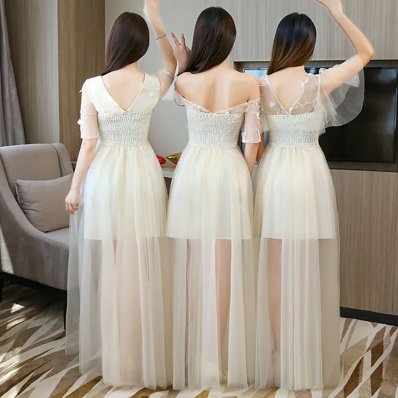 Плюс размер тюль бургундское элегантное платье подружки невесты женское