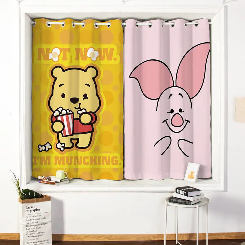 

Marvel Bay window bedroom blackout short curtains blackout Nordic wind curtains children's bedroom warm Winnie the Pooh custom