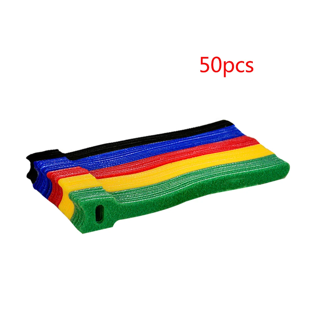 50 штук кабельных стяжек многоразовые регулируемый органайзеры для кабелей телефонный шнур для наушников провода с нейлоновыми ремешками; Прямая поставка