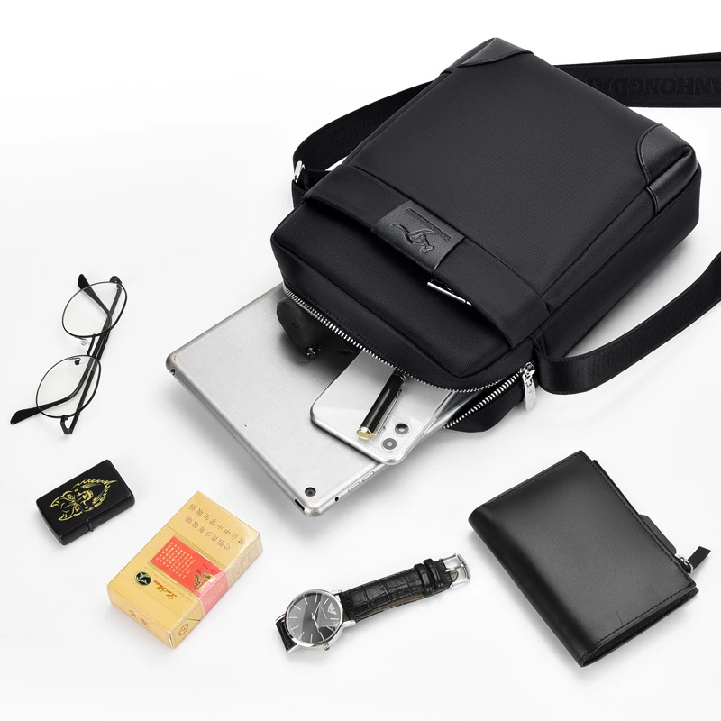 

Summer Kangaroo Luxury Brand Men Crossbody Bags Oxford Vintage Messenger Bag Male Small Shoulder Bag For Man Business Handbag