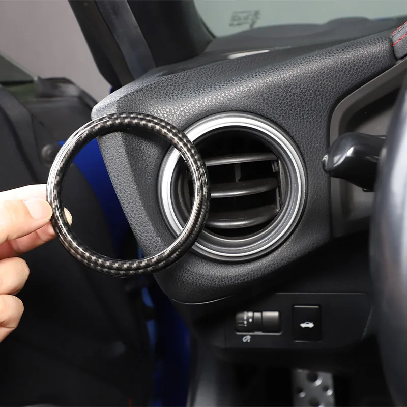 For Toyota 86 GT86/Subaru BRZ 2012-2020 ABS Carbon Fiber Car Dashboard Side Air Vent Decoration Ring Cover Trim Car Accessories