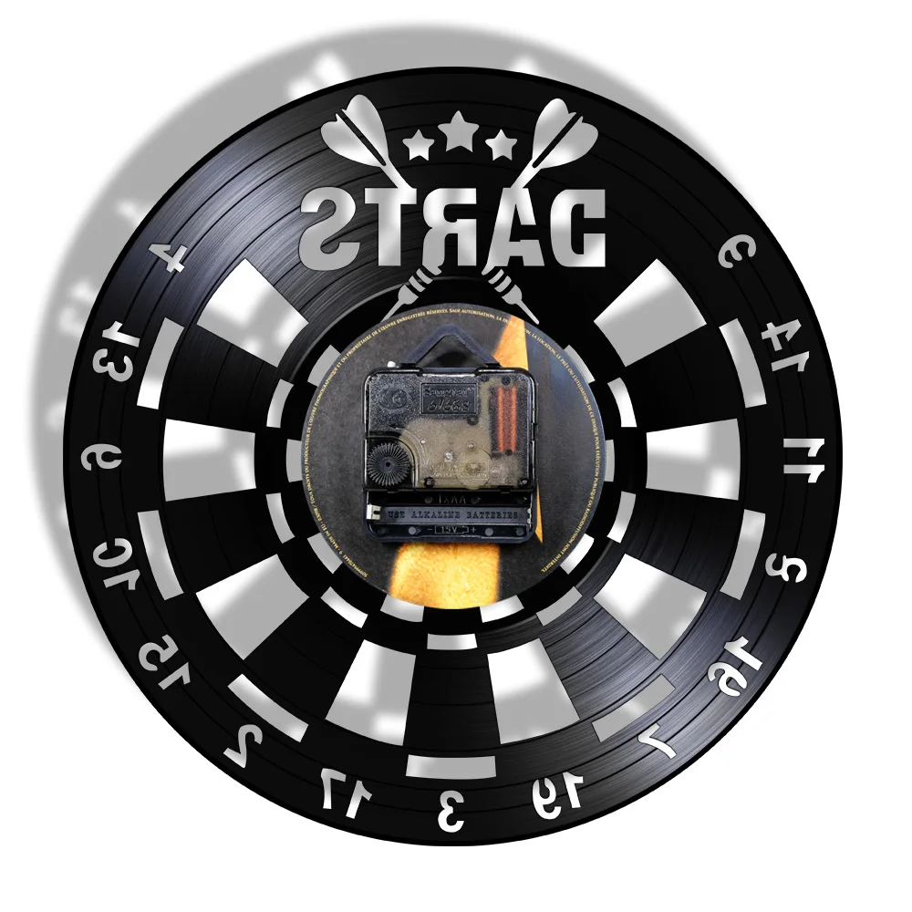 Виниловые настенные часы для дротиков декоративные в ретро стиле игр Cave доска