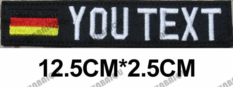 Вышитая нашивка на заказ с немецким флагом именем лента липучке Мультикам