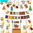 YORIWOO лесной для вечеринки в стиле сафари одноразовая посуда джунгли украшение с изображением животных из джунглей Happy 1st День рождения украшения детские пижамы
