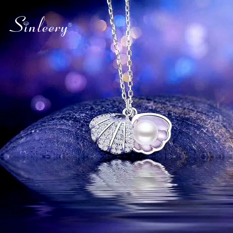 SINLEERY элегантное жемчужное ожерелье с подвеской Серебряная цепочка Ожерелье