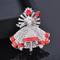 kioozol luxury bright full crystal princess brooch red color cubic zirconia face brooch for women vintage jewelry gift 189 ko2