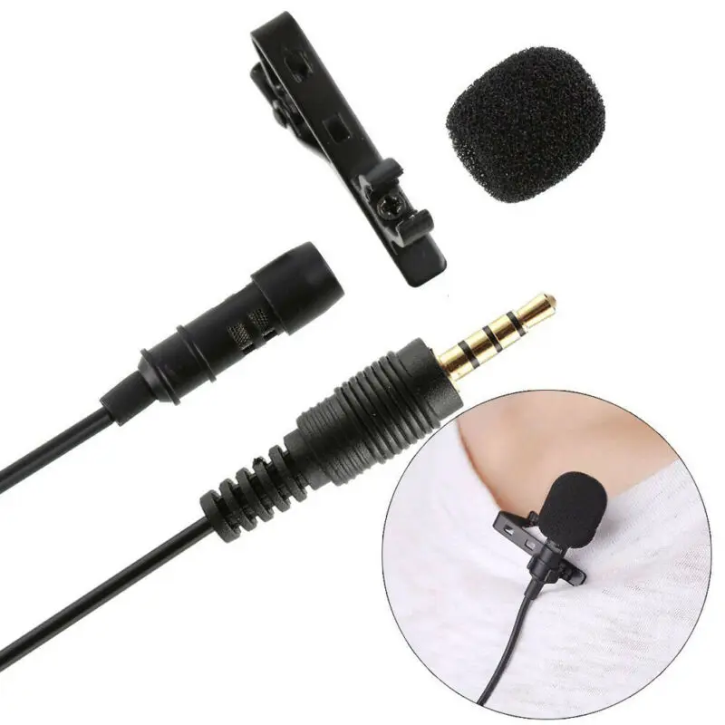 Мини клип на лацкане микрофон Hands-free 3 5 мм проводной Конденсатор Lavalier Mic |