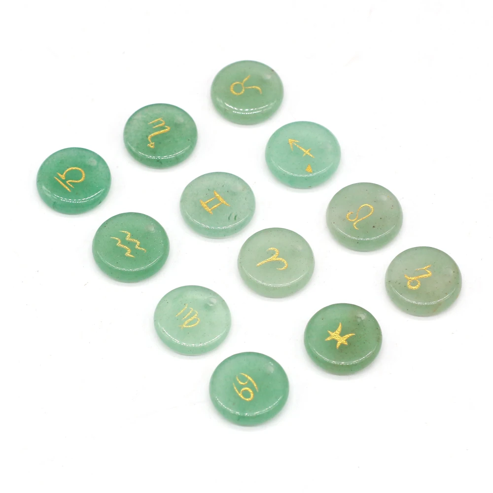

2021 Natural Semi-precious Stone Egg-shaped Green Aventurine Beads with Holes 12/group Making DIY Bracelet Necklace Size 12x12mm
