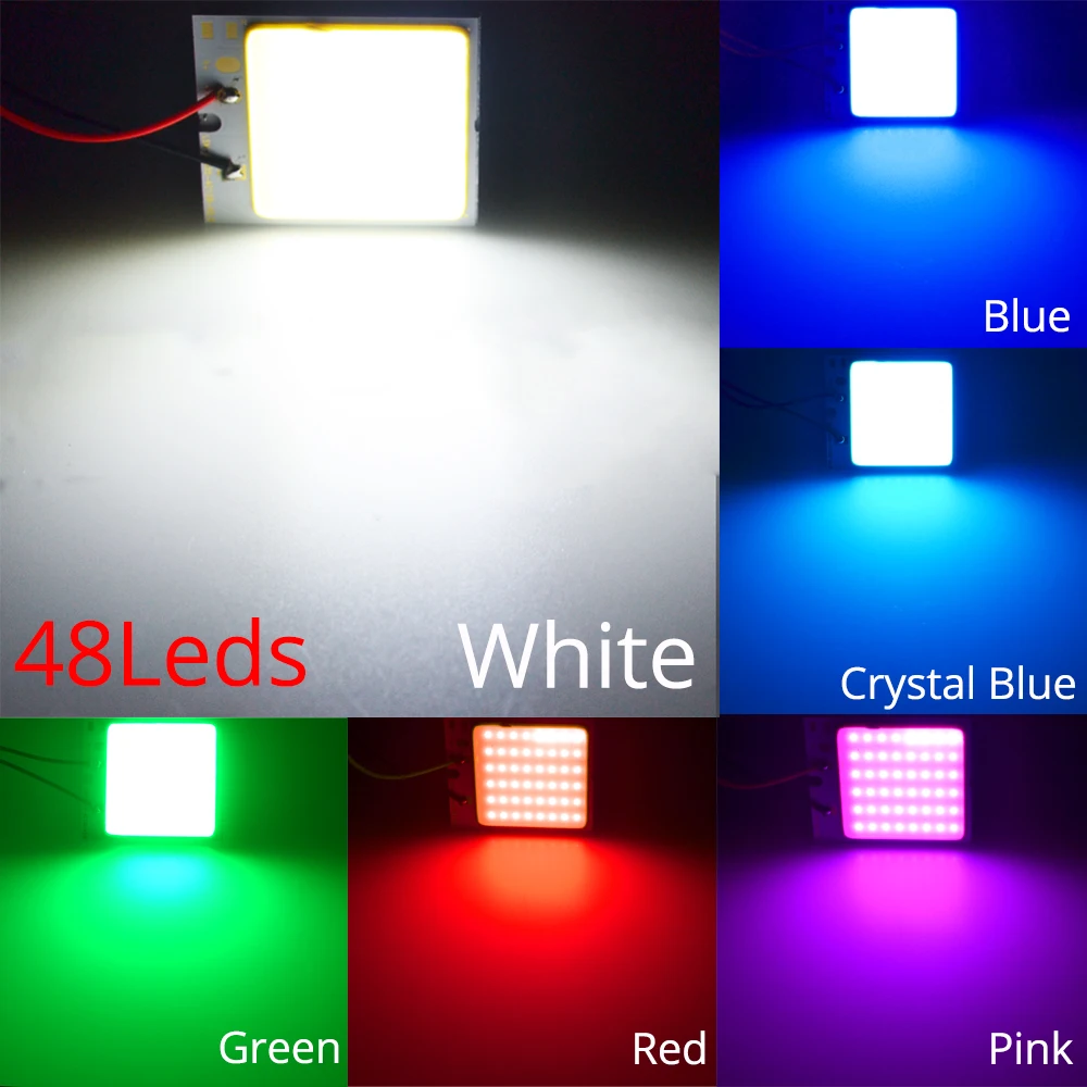 Белый, красный, синий T10 W5w Cob 24SMD 36SMD Автомобильный светодиодный панельный светильник для автомобиля, лампа для чтения в салоне автомобиля, купольная гирлянда BA9S DC 12v