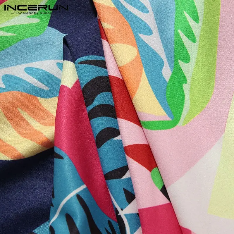 

Men Hawaiian Shirt Printing Short Sleeve Breathable Lapel Button Casual Blouse Summer Beach Vacation Streetwear Camisa INCERUN