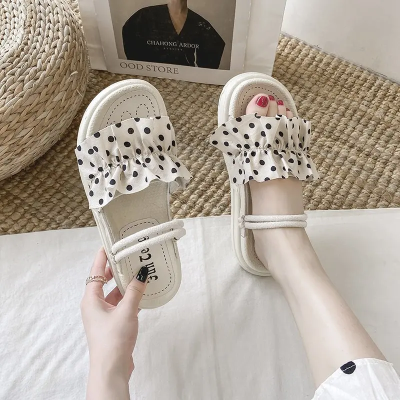 

Shoes Woman 2021 House Slippers Platform Butterfly-Knot Luxury Slides Med Pantofle Flat Designer Summer New Soft Butterfly-knot