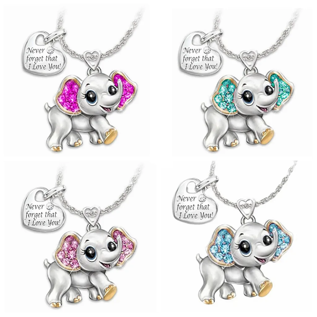 

Necklaces Pendants Fashion Simple Unisex Lovers Cute Baby Elephant Finger Necklace Jewelry Gifts Charm Long Chain Necklace