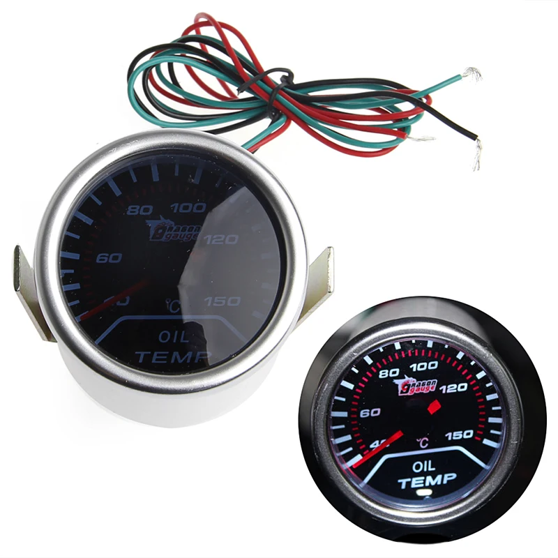 

Universal 2" 52mm Car Smoke Lens LED Pointer Oil Temp Temperature Gauge Meter