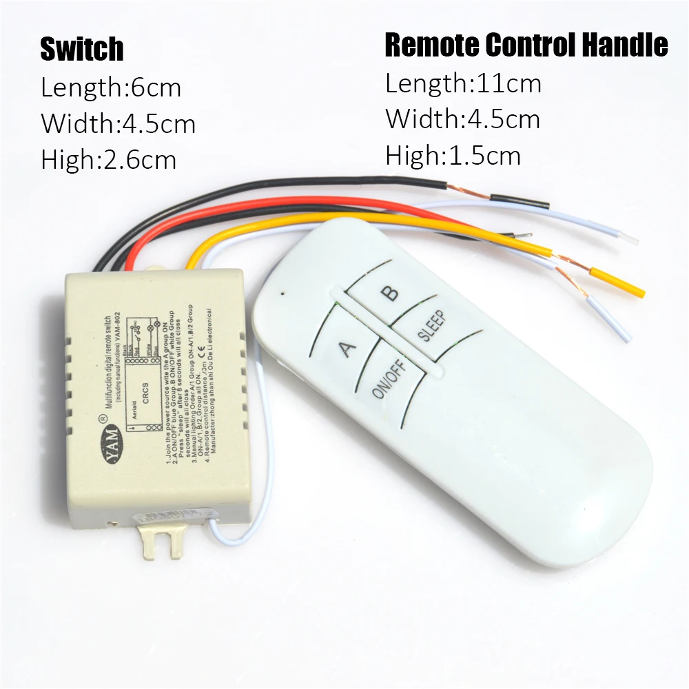 

1/2/3 Ways ON/OFF 220V Lamp Light Digital Wireless Wall Remote Control Switch Receiver Transmitter