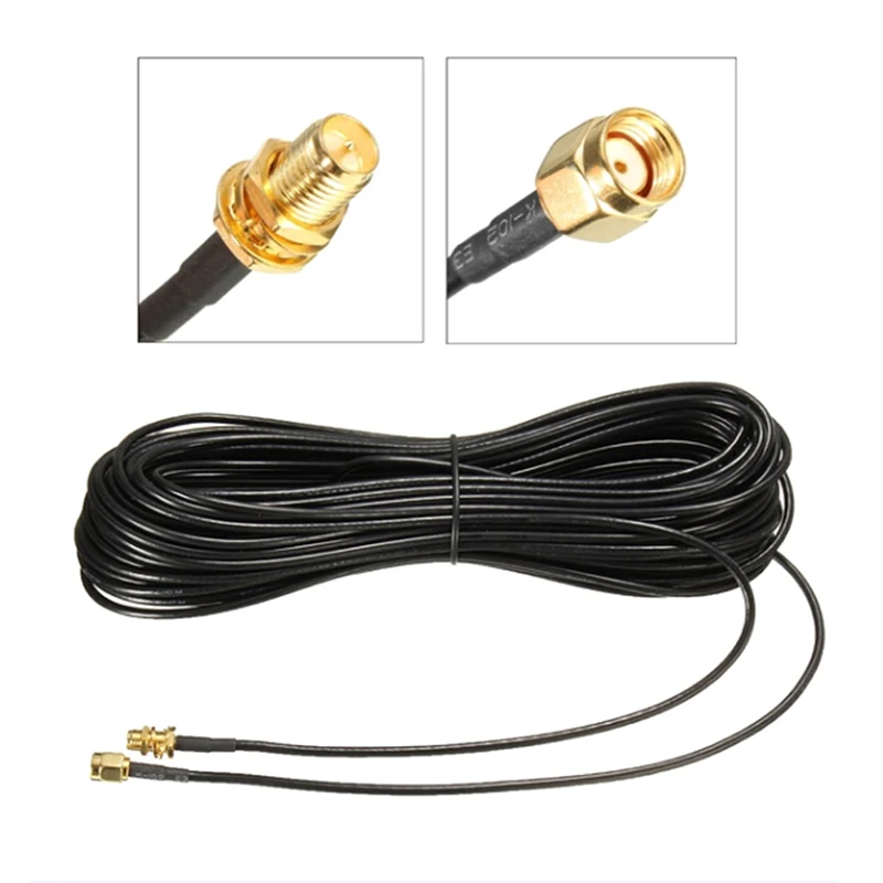1PC 20m WiFi router antenna extension cable cord RG174 RP-SMA male to female