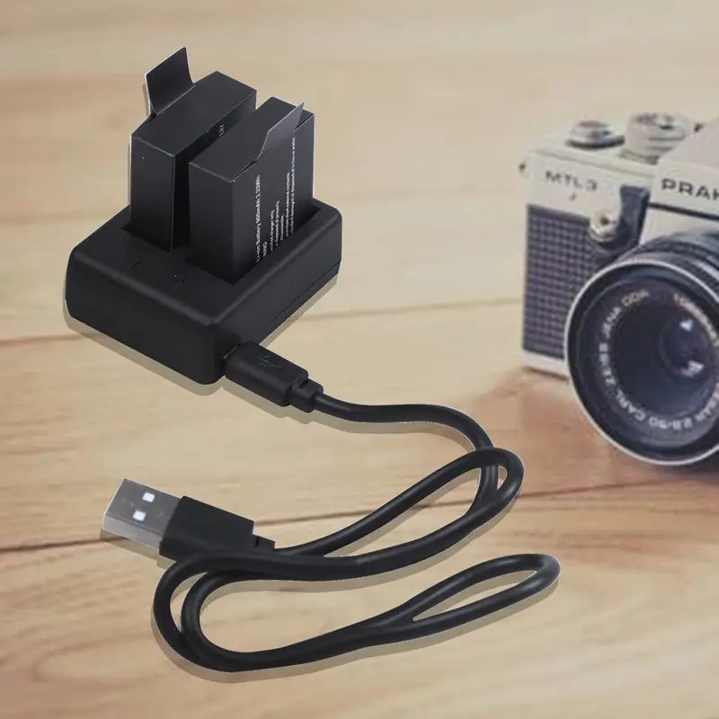 2 pieces of 3.7 v 900 mah battery + dual charger for sjcam sj4000 sj5000 sj6000 sj 4000 5000 camera accessories | Электроника