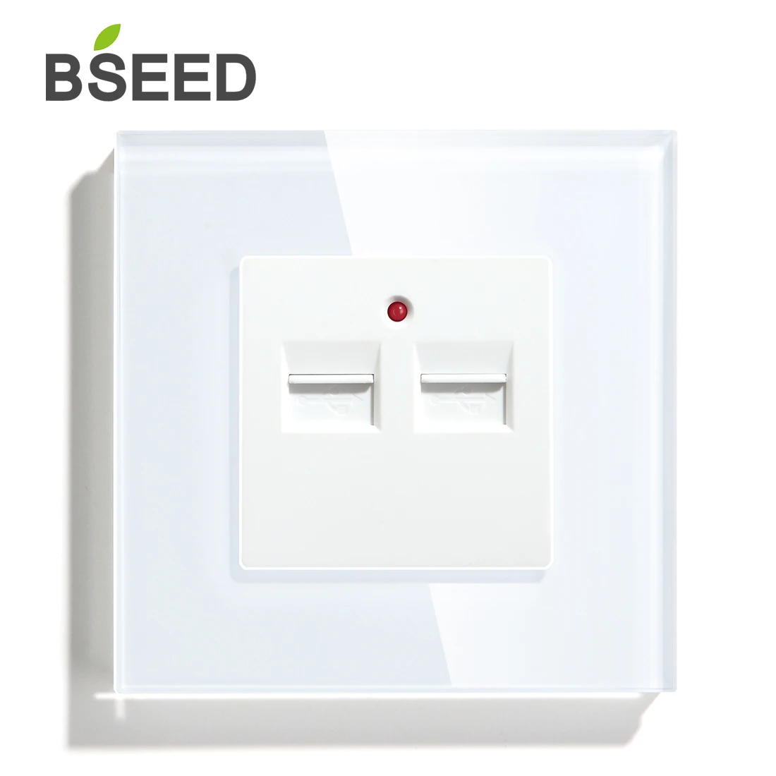 

BSEED Double USB Wall Decorative Socket Dual Black Golden White Panel