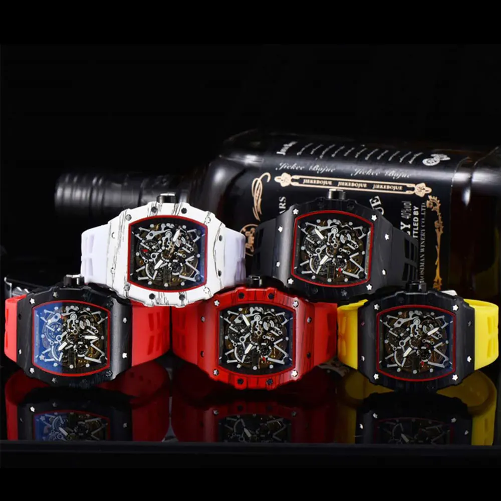 

Men's Watches Automatic Mechanical Chronograph Sports Business Silicone Strap Male Wristwatch For Men Relogio Masculino