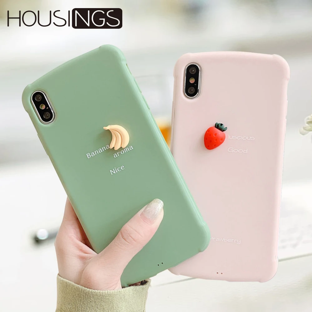 Милый фруктовый 3D чехол для телефона iPhone 6S 7 8 мультфильм мягкий силиконовый XR XS Max