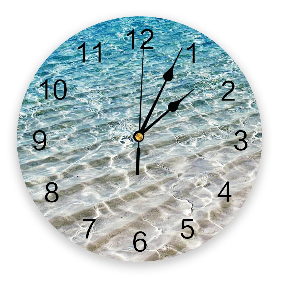 Бесшумные декоративные настенные часы для пляжа и воды цифровые с круглым