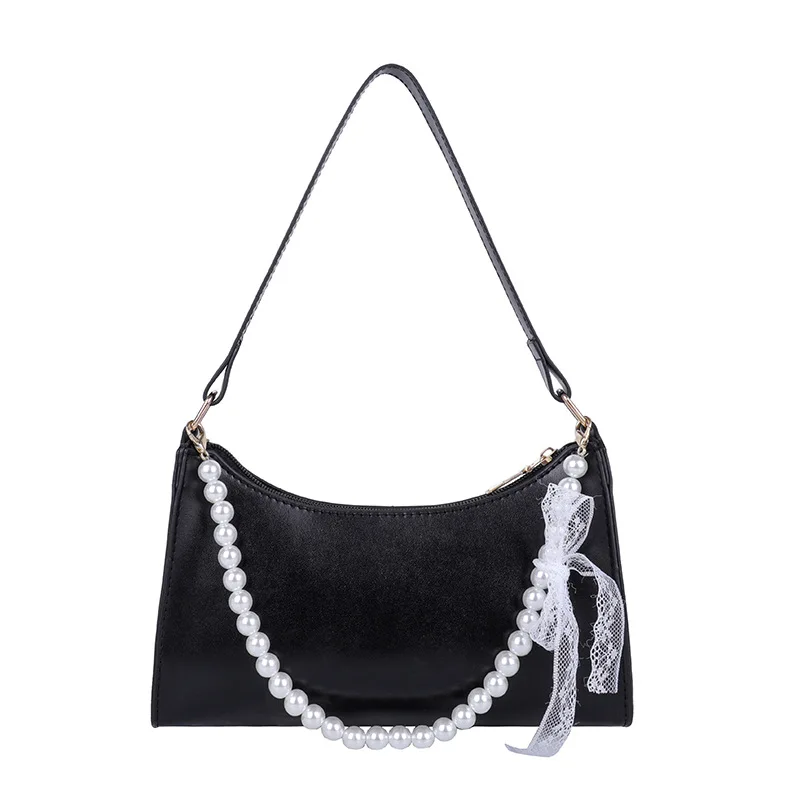 

Fall/winter new French shoulder bag bag French stick bag pearl chain armpit small square bag tide