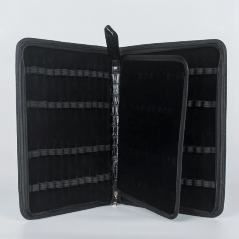 Большой емкости авторучка чехол из искусственной кожи черного цвета 48 отделений