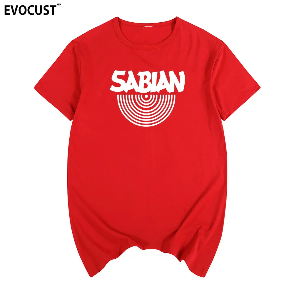 Футболка с коротким рукавом Sabian cymbals хлопковая Мужская футболка новая модная