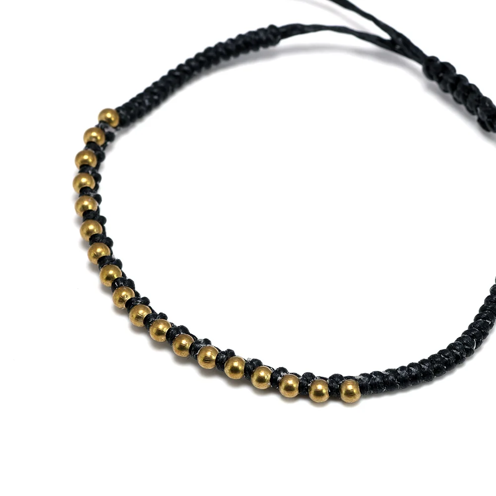 Тибетский браслет с бантом ручной работы плетеный для женщин и мужчин черный