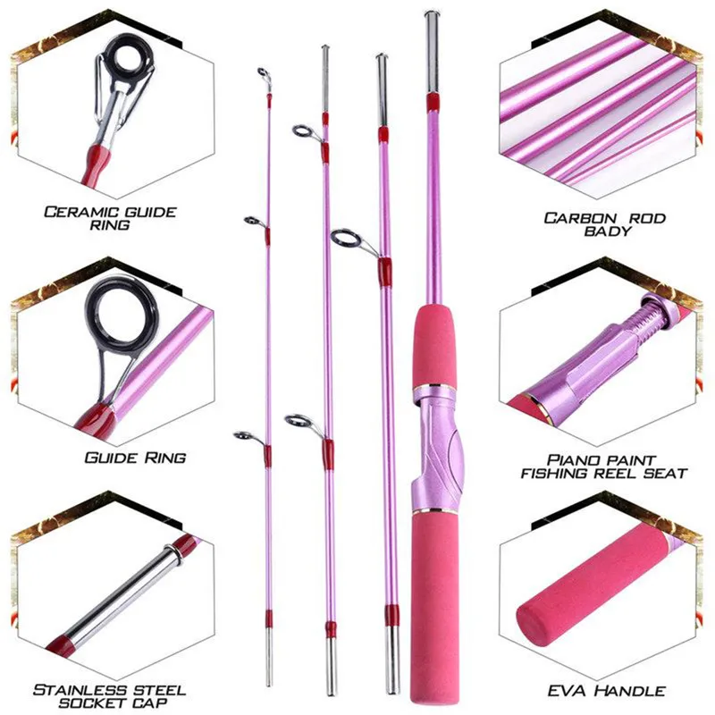 Sougayilang 155 см спиннинг удочка портативная сверхсветильник розовая для морской и