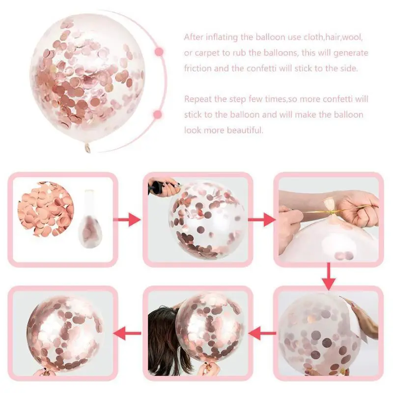 

Rose Gold Birthday Party Supplies Happy Birthday foil Balloons Curtain Confetti