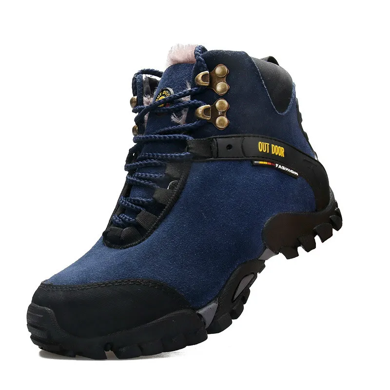 Зимняя уличная теплая походная обувь средней длины Бархатные ботинки Походная