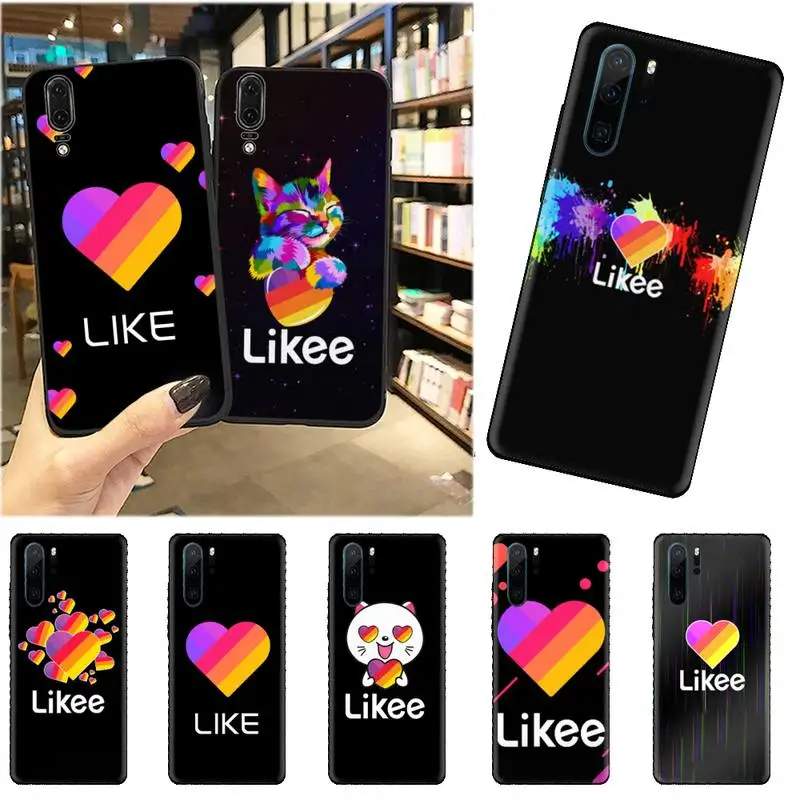 

Likee Funny cat love heart Phone Case For Huawei honor Mate mate P 10 9X 10i 20 30 40 y7 pro p smart 2019 lite