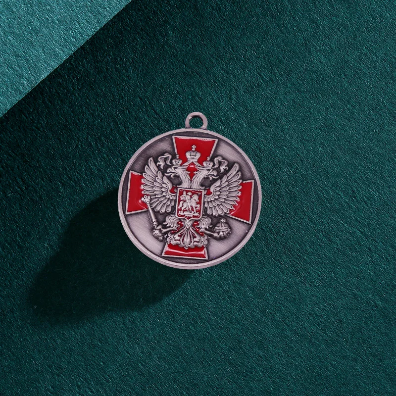 Russian State Lapel Pin Double-Headed Eagle Medal With Ribbon | Brooches