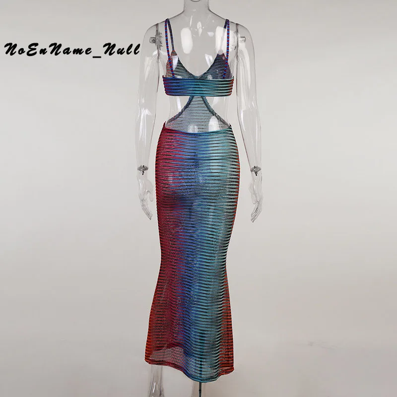 

with buttocks party long skirt Sexy Sling Halter Womens Dresses Backless Skinny Hollow Outfit Sleeveless Female Long Dresses
