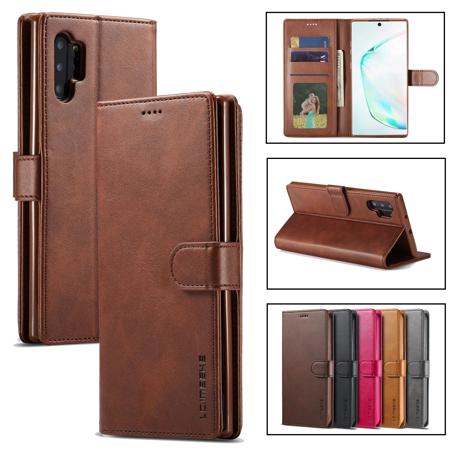 

Luxury Flip Case For Galaxy Note10 Note10 Plus Note20 Ultra Note9 Note8 Note10 Lite Leather Stand Wallet Card Slots Holder Cover