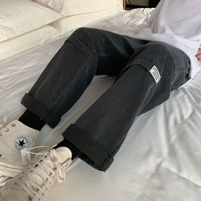 

ICCLEK Men's Pants Autumn Jeans Straight Loose Pants Fashion Jeans Long Pants Jeans for Men Straight Leg Jeans Skinny Jeans