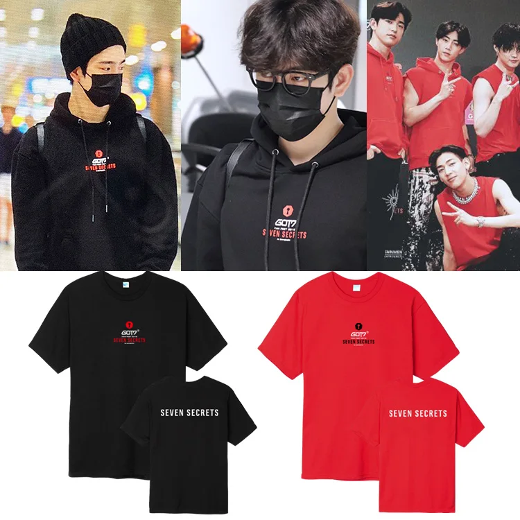 KPOP GOT7 семь секреты футболка унисекс с короткими рукавами летний Повседневный Топ