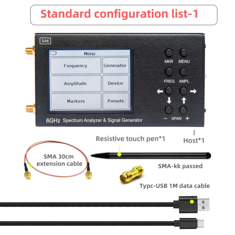 SA6 Portable RF Spectrum Analyzer Spectrum Explorer  With Tracking Generator 6.2 GHz With Touchscreen