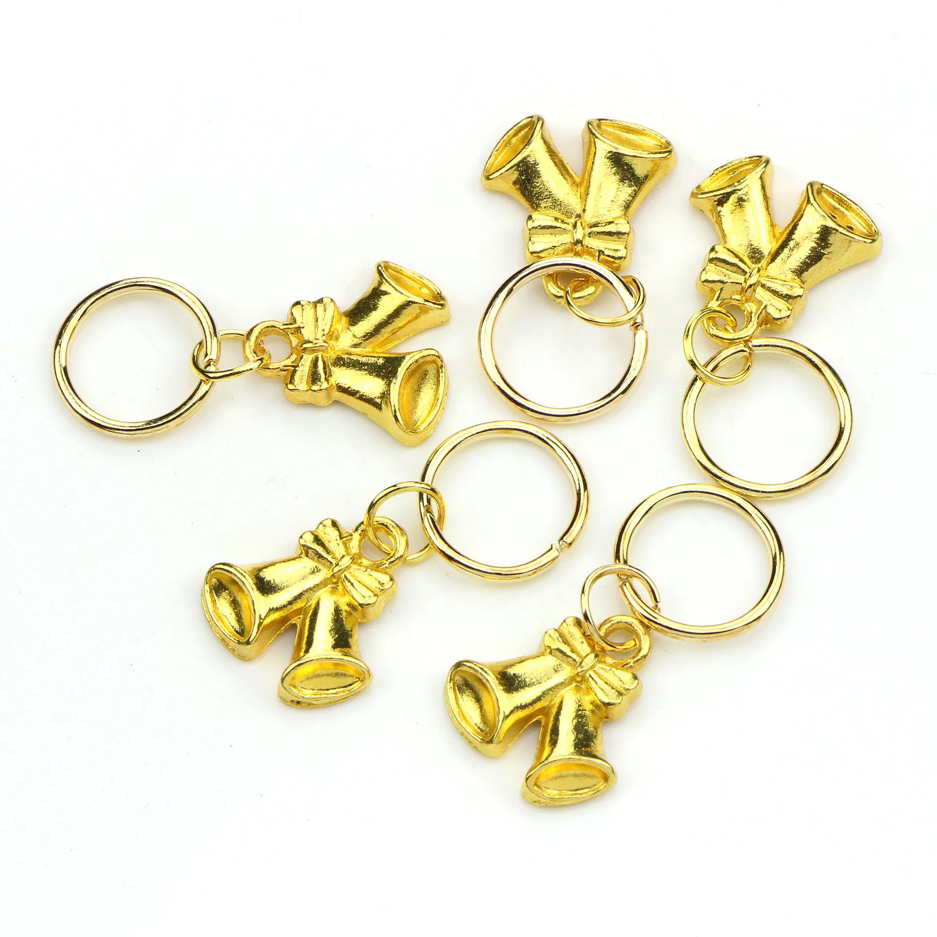 50 штук пакет Золотое рождественское яблоко кольцо для волос коса дреды из бисера