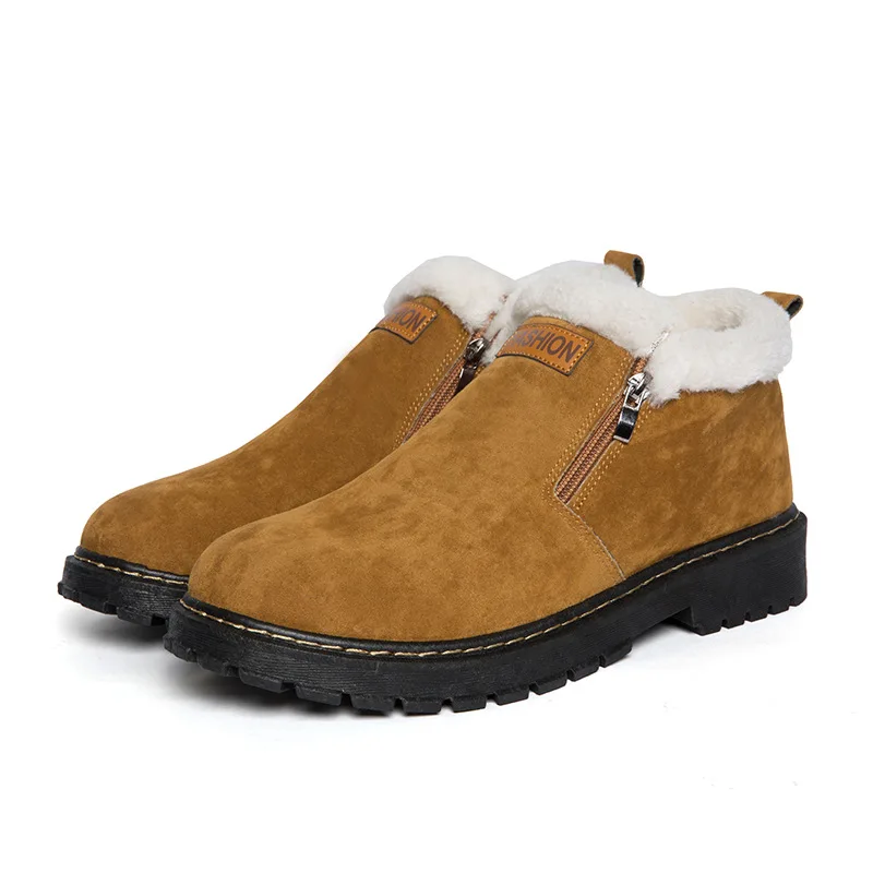 

Vogue Black Men's Boots Designer Winter Shoes Men Warm Short Plush Casual Fur Boots Men Zip Zapatillas Deportivas222