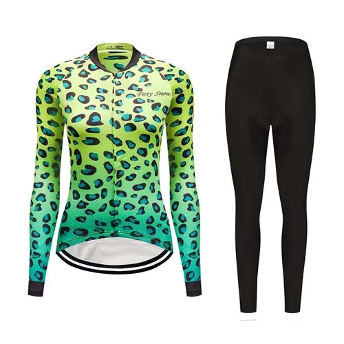 Jersey and Pants Pro Велоспорт Джерси зимний комбинезон набор для женщин термальная флисовая велосипедная одежда велосипедная одежда женский костюм mallot mtb Спортивное платье комплект - Цвет: Jersey and Pants